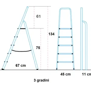Betaalbaar Scala-sgabello domestico - CANNAROZZI 81.00.xx nat 3 GRADINI 15206